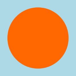 Oranger Kreis auf hellblau 